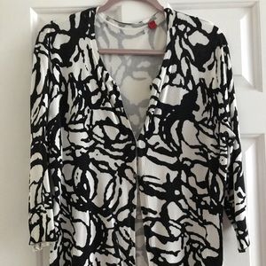 Extremely soft black & white button up cardi.